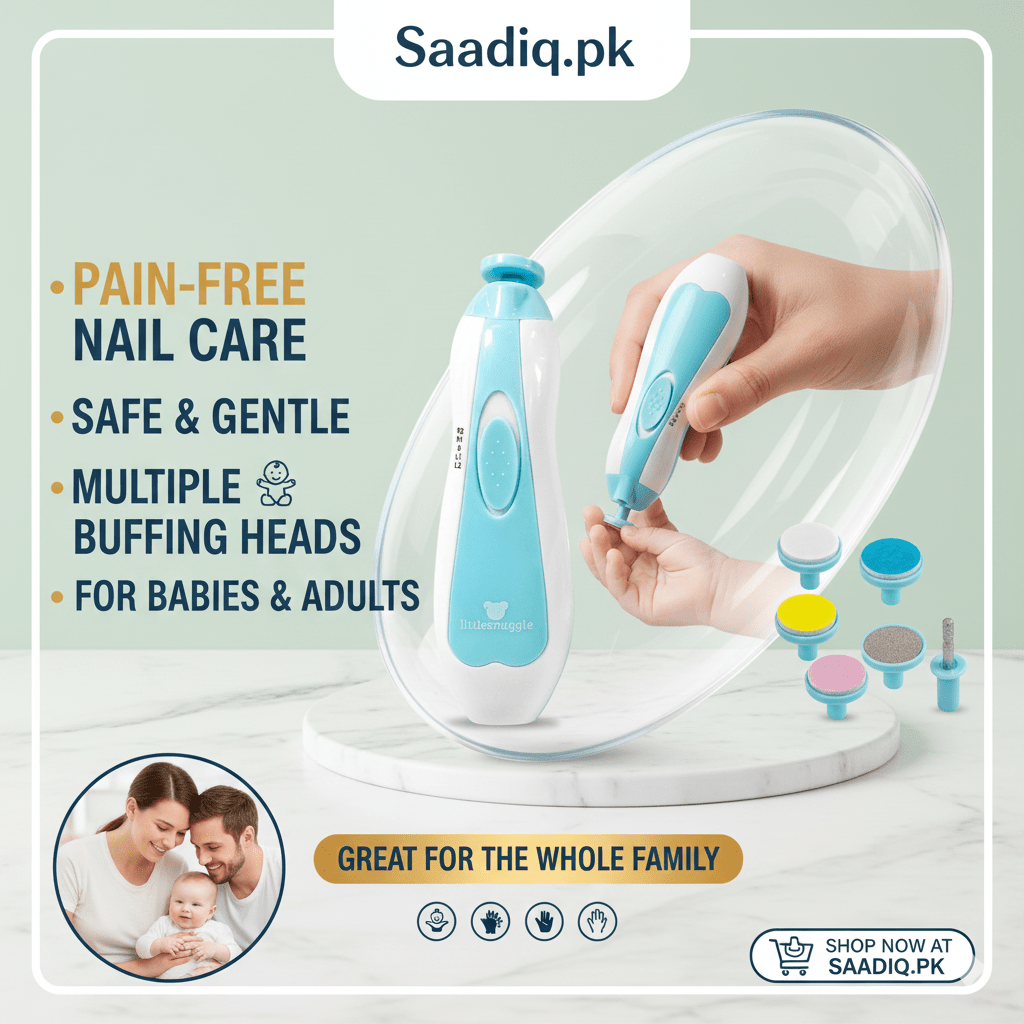 Safe Electric Baby Nail Trimmer & Nail File Kit for Newborns | Baby Nail Clippers - Saadiq.pk