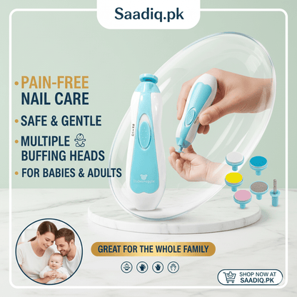 Safe Electric Baby Nail Trimmer & Nail File Kit for Newborns | Baby Nail Clippers - Saadiq.pk