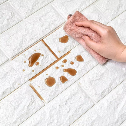 Self - Adhesive 3D Brick Wall Panels – Peel & Stick Waterproof Wall Decor for Home & Office - Saadiq.pk