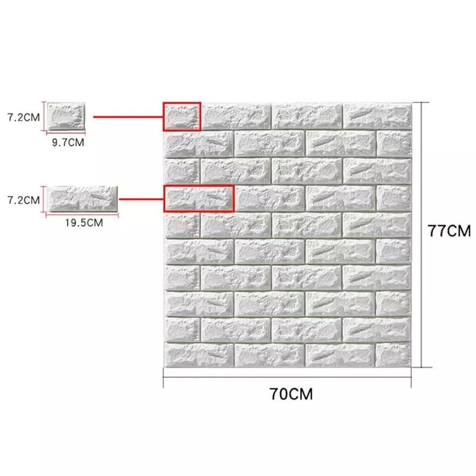 Self - Adhesive 3D Brick Wall Panels – Peel & Stick Waterproof Wall Decor for Home & Office - Saadiq.pk
