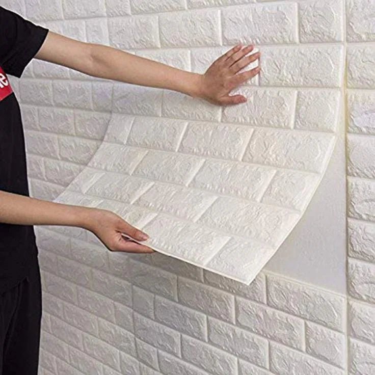 Self - Adhesive 3D Brick Wall Panels – Peel & Stick Waterproof Wall Decor for Home & Office - Saadiq.pk