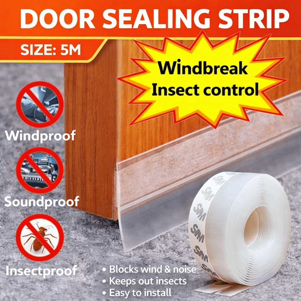 Self Adhesive Door Bottom Seal Strip for Wind Noise Dust & Insect Protection - Saadiq.pk