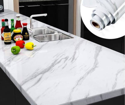 Self - Adhesive Marble Sheet – Oil & Heat Resistant Kitchen Wallpaper - Saadiq.pk