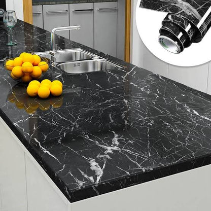 Self - Adhesive Marble Sheet – Oil & Heat Resistant Kitchen Wallpaper - Saadiq.pk