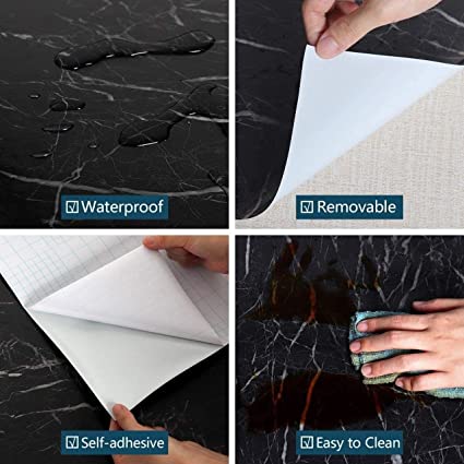 Self - Adhesive Marble Sheet – Oil & Heat Resistant Kitchen Wallpaper - Saadiq.pk