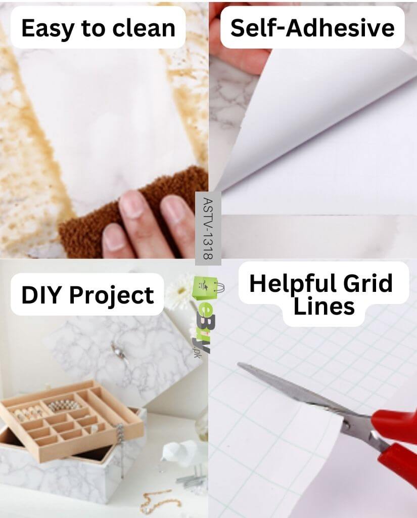 Self - Adhesive Marble Sheet – Oil & Heat Resistant Kitchen Wallpaper - Saadiq.pk