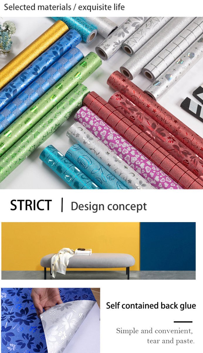 Self - Adhesive Waterproof Wallpaper – PVC Removable Wall & Furniture Cover - Saadiq.pk