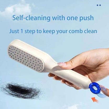 Self - Cleaning Hair Brush – Easy Detangling & Grooming - Saadiq.pk