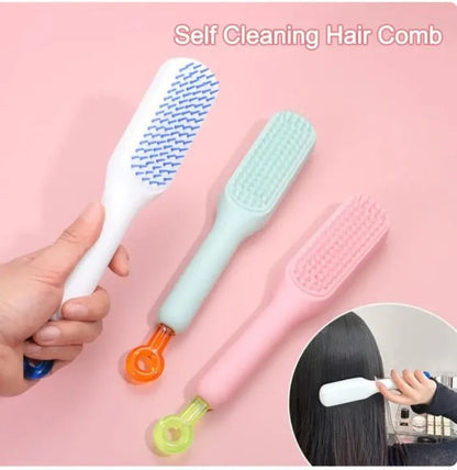 Self - Cleaning Hair Brush – Easy Detangling & Grooming - Saadiq.pk