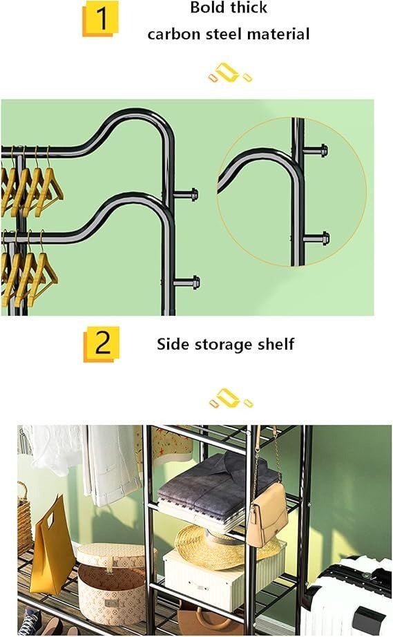 Shelf & Hang Clothing Organizer – Freestanding Wardrobe Rack - Saadiq.pk
