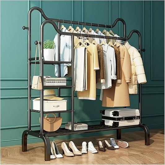 Shelf & Hang Clothing Organizer – Freestanding Wardrobe Rack - Saadiq.pk