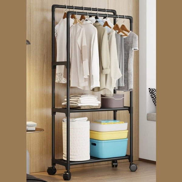 Shelving Cloth Hanging Rack – Multi - Layer Clothes Organizer - Saadiq.pk