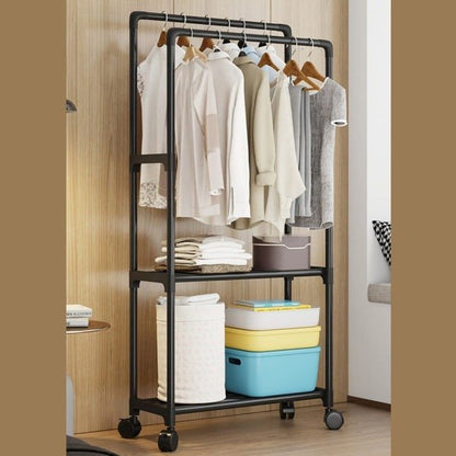 Shelving Cloth Hanging Rack – Multi - Layer Clothes Organizer - Saadiq.pk