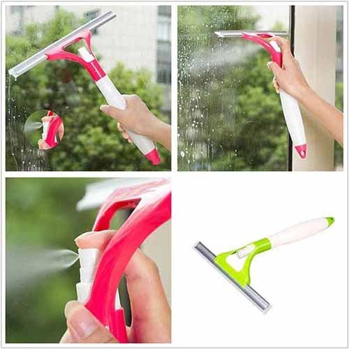 Shower Spray Glass Wiper – 2 - in - 1 Spray & Squeegee Cleaner for Windows & Tiles - Saadiq.pk