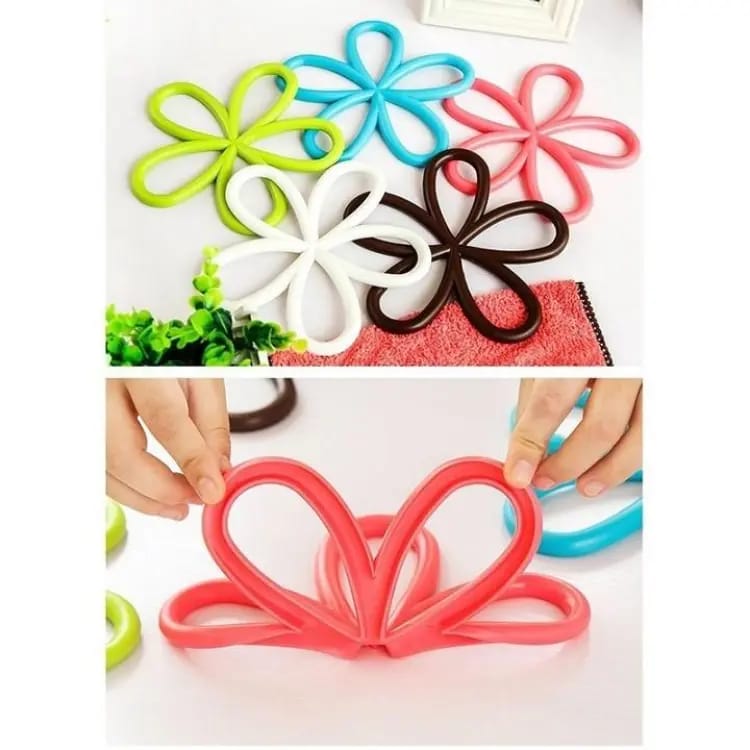 Silicon Flower Pot Mat – Heat Resistant Multi - Colour Pot Stand - Saadiq.pk