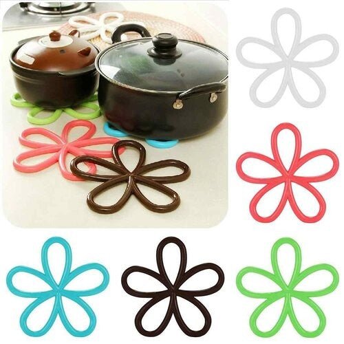 Silicon Flower Pot Mat – Heat Resistant Multi - Colour Pot Stand - Saadiq.pk