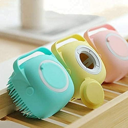 Silicone Bath Body Brush – Soft, Gentle & 2 - in - 1 Soap Dispenser Scrubber - Saadiq.pk