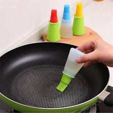 Silicone Cooking Oil Bottle with Brush – Kitchen & BBQ Tool - Saadiq.pk