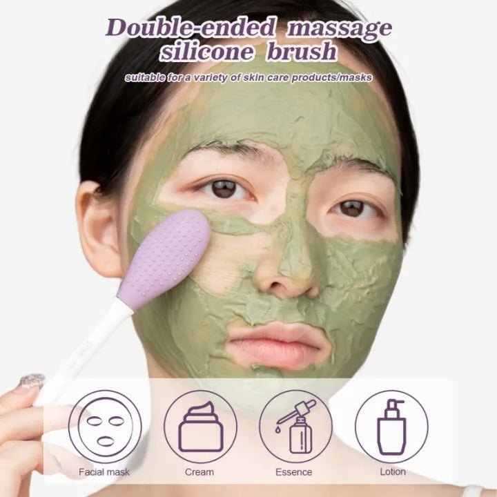 Silicone Double Head Mask Brush – Facial Mask Applicator Tool - Saadiq.pk