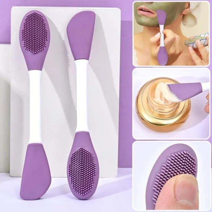 Silicone Double Head Mask Brush – Facial Mask Applicator Tool - Saadiq.pk