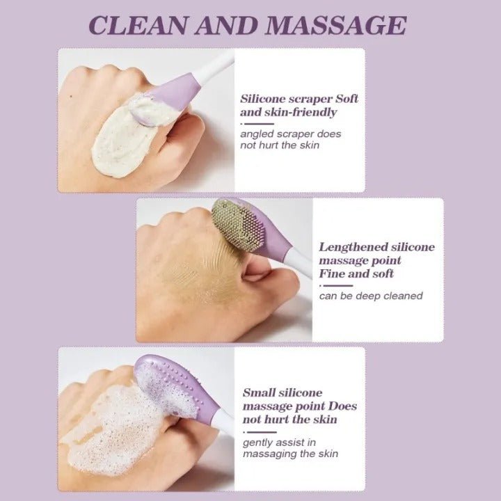Silicone Double Head Mask Brush – Facial Mask Applicator Tool - Saadiq.pk
