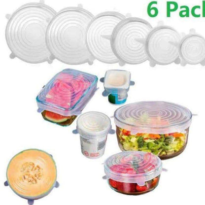 Silicone Lids Cover (6 - Pcs Set) – Reusable Food - Grade Bowl Covers - Saadiq.pk