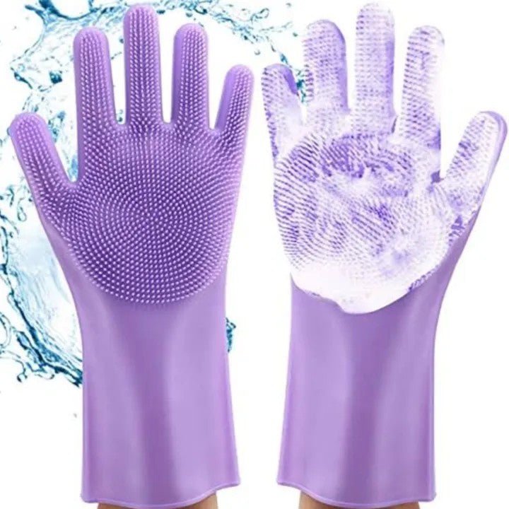 Silicone Magic Washing Gloves – Reusable Cleaning Gloves Pair - Saadiq.pk