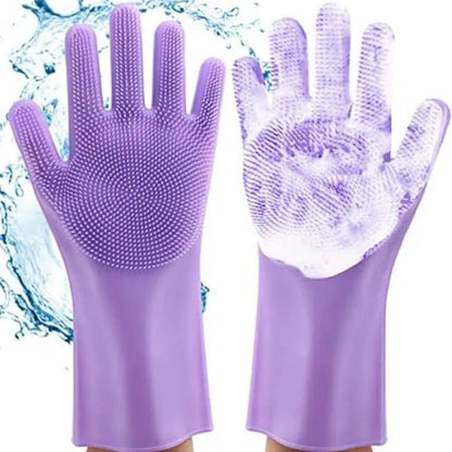 Silicone Magic Washing Gloves – Reusable Cleaning Gloves Pair - Saadiq.pk