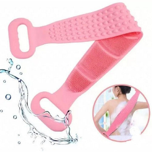 Silicone Shower Scrubber Belt – Double - Sided Exfoliating Back Scrubber - Saadiq.pk