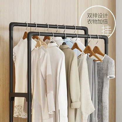 Simple Indoor Double Pole Coat Rack (4l4 - Layer Double Pole Coat Rack – Freestanding Clothes Organizerayer) - Saadiq.pk