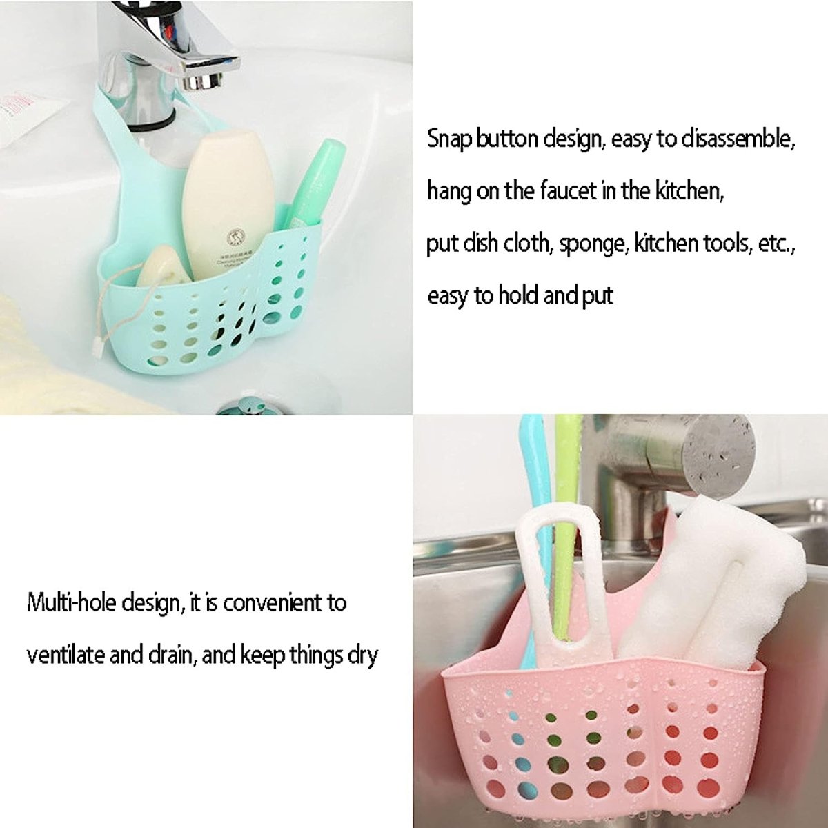 Sink Sponge Holder – Kitchen & Bathroom Hanging Organizer - Saadiq.pk