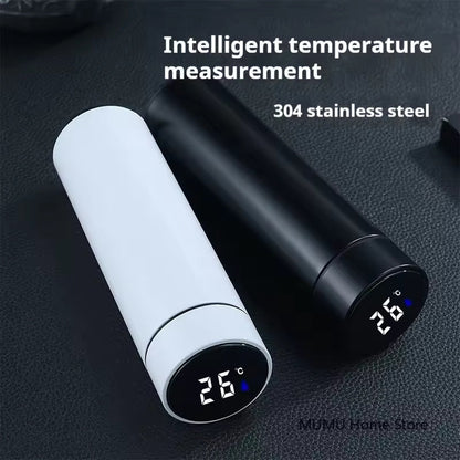 Smart Water Bottle with LED Temperature Display – Stainless Steel Flask - Saadiq.pk