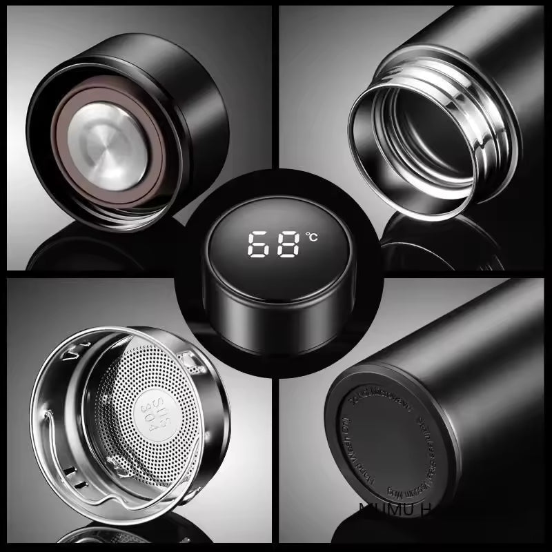 Smart Water Bottle with LED Temperature Display – Stainless Steel Flask - Saadiq.pk
