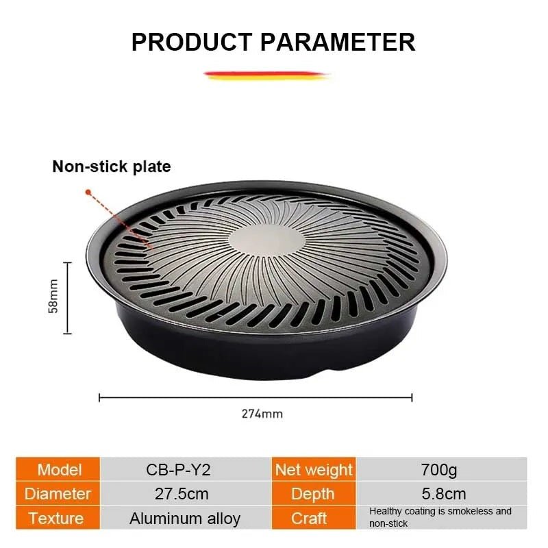 Smokeless Barbecue Grill Pan – Indoor & Outdoor Cooking - Saadiq.pk