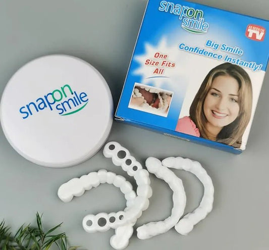 Snap - On Smile Moldable False Teeth Veneers with Artificial Braces Kit for Men & Women – Temporary Cosmetic Dental Solution - Saadiq.pk