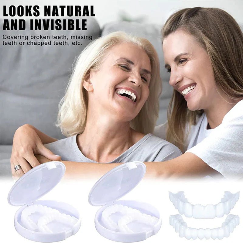 Snap - On Smile Moldable False Teeth Veneers with Artificial Braces Kit for Men & Women – Temporary Cosmetic Dental Solution - Saadiq.pk