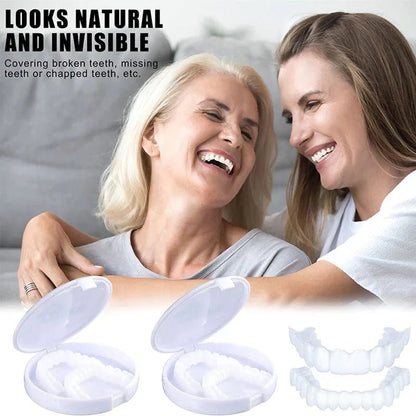Snap - On Smile Moldable False Teeth Veneers with Artificial Braces Kit for Men & Women – Temporary Cosmetic Dental Solution - Saadiq.pk