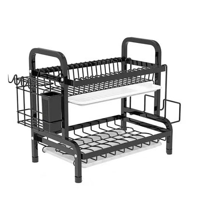 Stainless Steel 3 - Tier Dish Rack – Durable Kitchen Organizer - Saadiq.pk