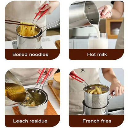Stainless Steel Deep Frying Pot (Imported) - Saadiq.pk
