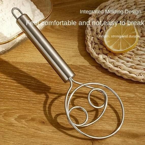Stainless Steel Dutch Dough Whisk – Ergonomic Baking Tool - Saadiq.pk