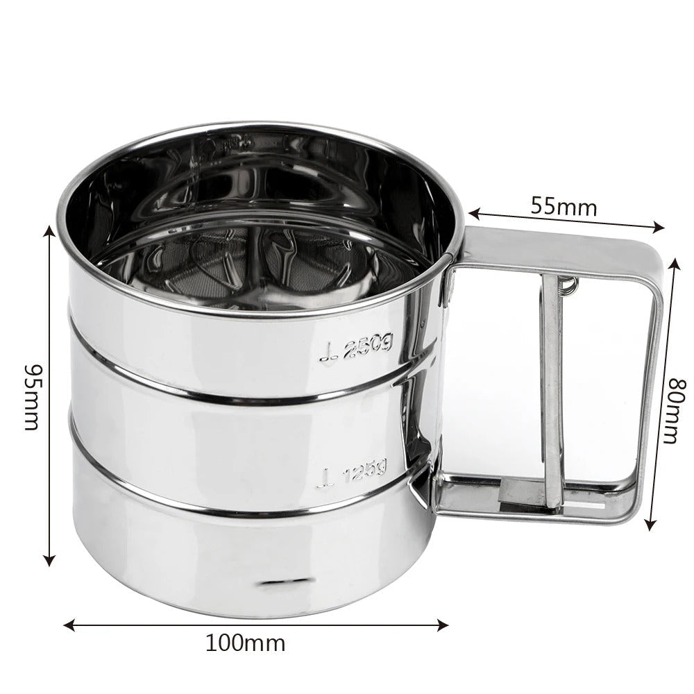 Stainless Steel Flour Sifter Handheld Cup Strainer – Baking Tool - Saadiq.pk