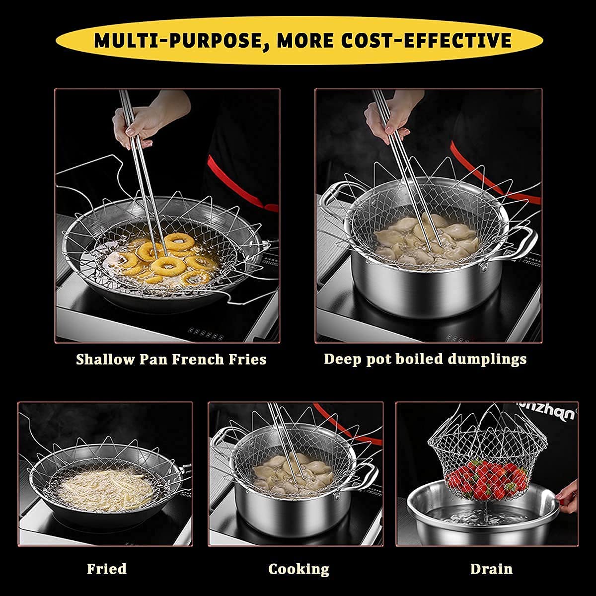 Stainless Steel Fry French Magic Basket - Saadiq.pk