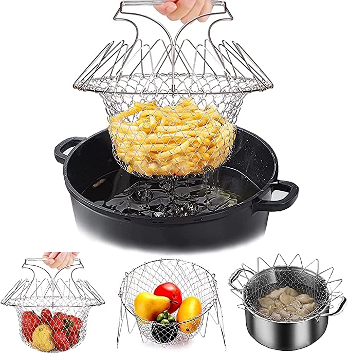 Stainless Steel Fry French Magic Basket - Saadiq.pk