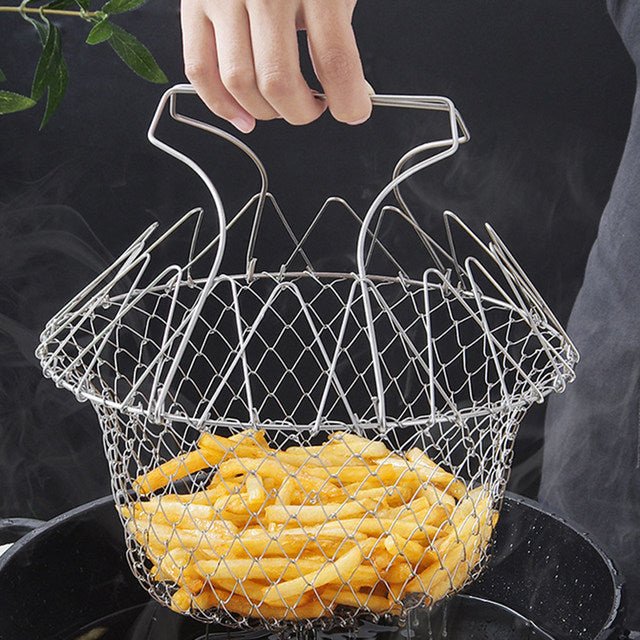 Stainless Steel Fry French Magic Basket - Saadiq.pk