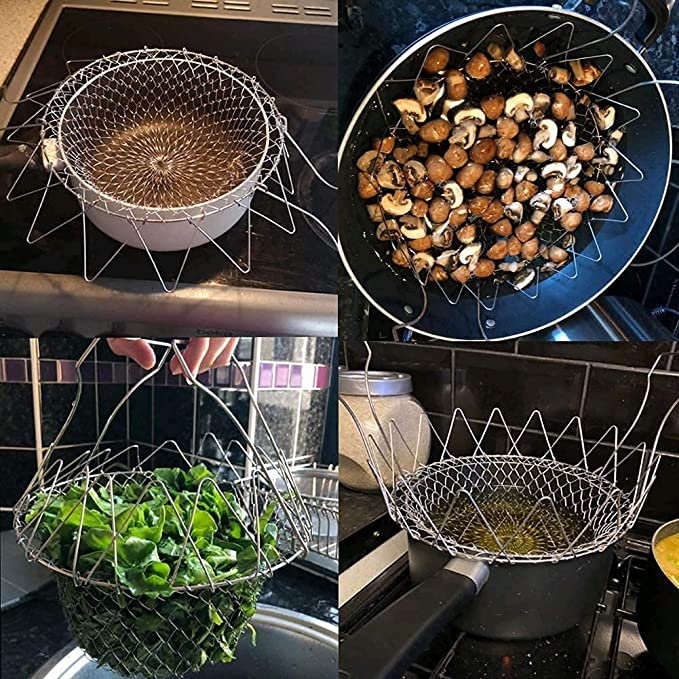 Stainless Steel Fry French Magic Basket - Saadiq.pk