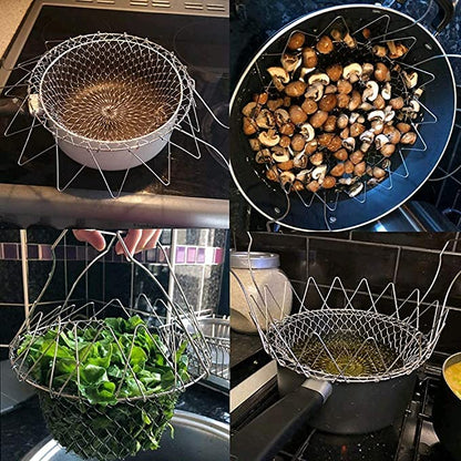 Stainless Steel Fry French Magic Basket - Saadiq.pk