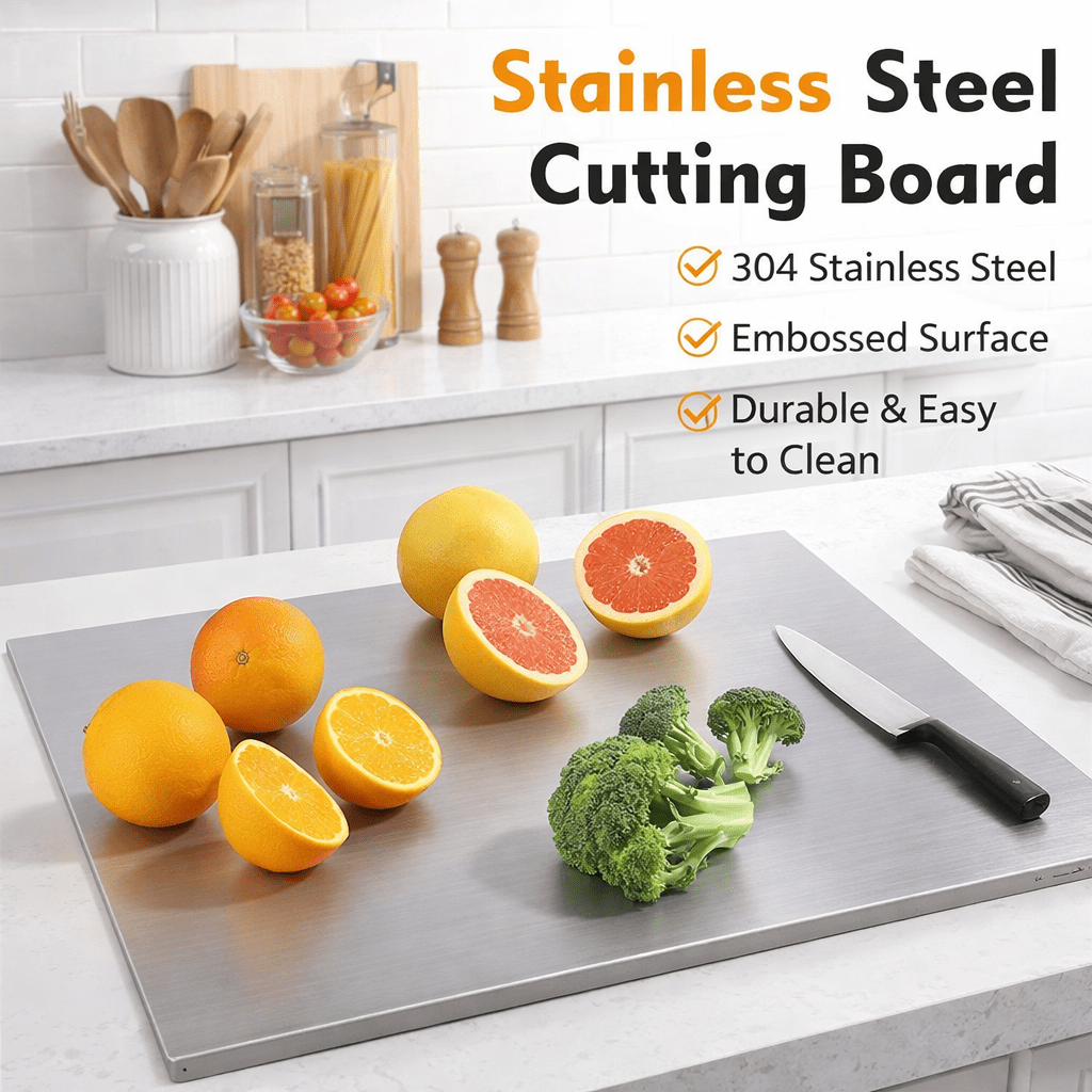 Stainless Steel Kitchen Cutting Board, Hygienic & Easy to Clean, Cutting Board - Saadiq.pk
