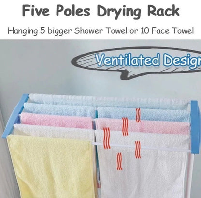 Stainless Steel Mobile Drying Rack | Indoor/Outdoor Floor‑Standing Towel Hanger - Saadiq.pk