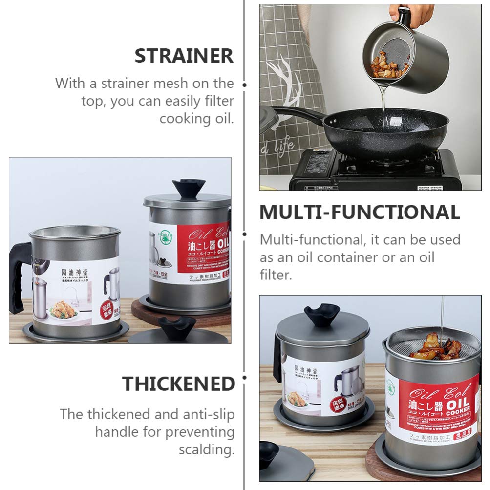 Stainless Steel Oil Filter Pot with Strainer |Kitchen Oil Container - Saadiq.pk