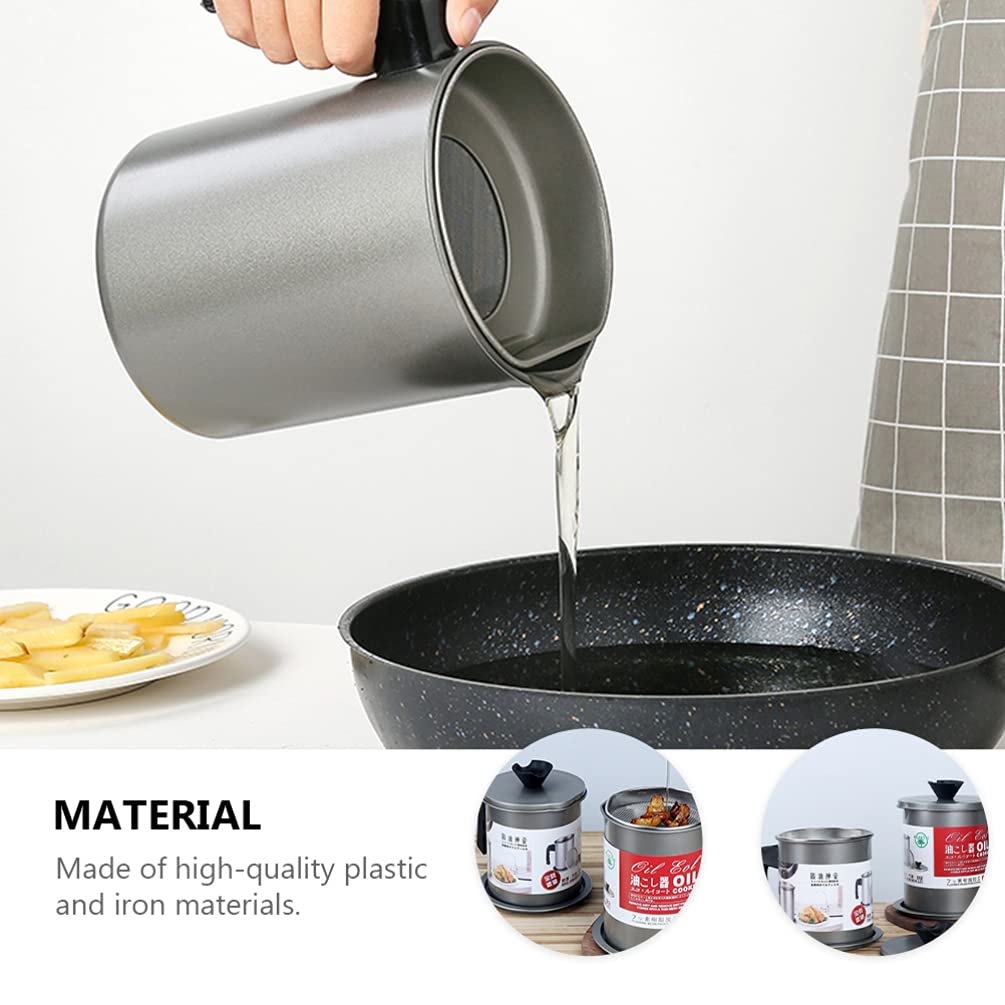 Stainless Steel Oil Filter Pot with Strainer |Kitchen Oil Container - Saadiq.pk